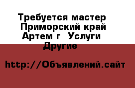 Требуется мастер - Приморский край, Артем г. Услуги » Другие   